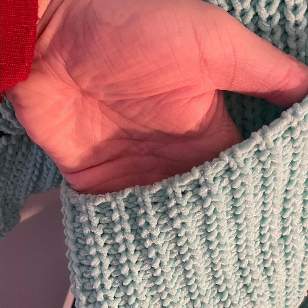 POL Turquoise Knit Cardigan with pockets chunky knits new small oversized - Picture 3 of 8